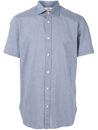 Kent & Curwen Classic Collar Short-sleeved Shirt In Blue