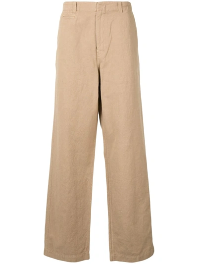 Kent & Curwen Wide-leg Tailored Trousers In Brown