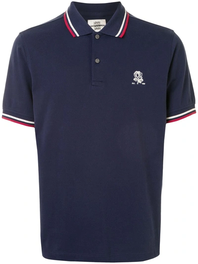 Kent & Curwen Embroidered Motif Polo Shirt In Blue