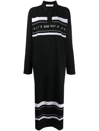 Alyx Logo Print Oversized Polo Shirt In Black