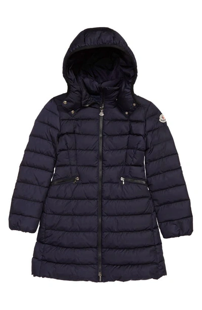 Moncler Kids' Charpal Water Resistant Down Hooded Puffer Coat In Navy
