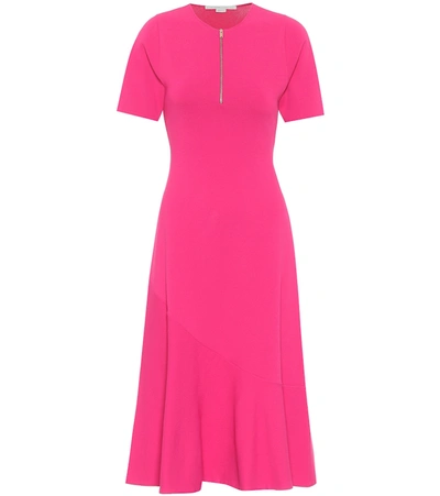 Stella Mccartney Compact Knit Fit & Flare Dress In Pink