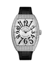 Franck Muller Men's Vanguard Stainless Steel, Diamond, Alligator & Rubber Strap Watch In Black