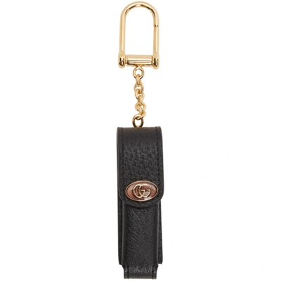 Gucci Women's Leather Single Porte-rouges Keychain In Nero