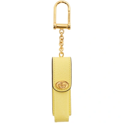 Gucci Yellow Single Porte-rouges Keychain In 7412 Banana