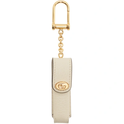 Gucci White Single Porte-rouges Keychain In 9067 White