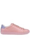 Gucci Perforated Interlocking G Ace Sneakers In Pink