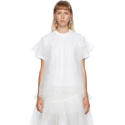 Shushu-tong Ssense Exclusive White Tulle Overlay T-shirt