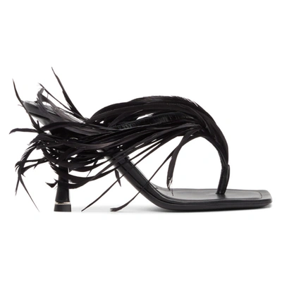 Alexander Wang Black Feather Ivy Heeled Sandals In 001 Black