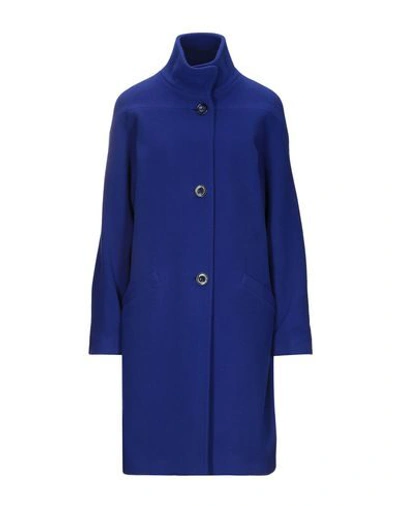 Atos Lombardini Coat In Bright Blue