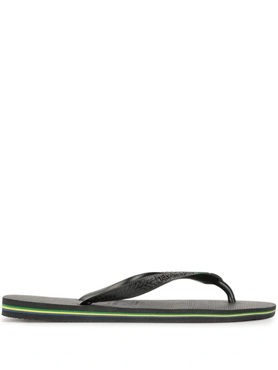 Havaianas Thong Strap Flip Flops In Black