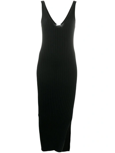 Helmut Lang Fitted Ribbed Dress In Black
