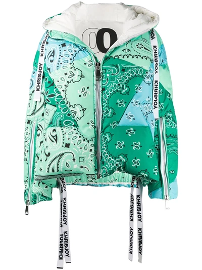 Khrisjoy Paisley Padded Jacket In Green