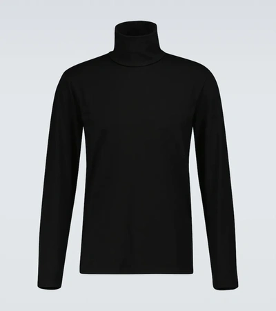 Jil Sander Plus Organic Cotton Turtleneck T-shirt In Black