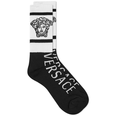 Versace Medusa Logo Socks In Black