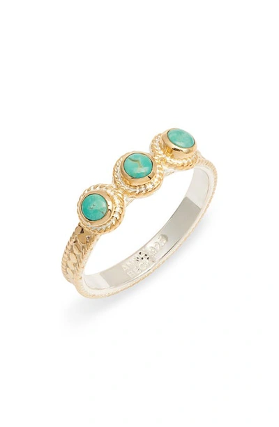 Anna Beck Turquoise Stacking Ring In Gold/ Turquoise