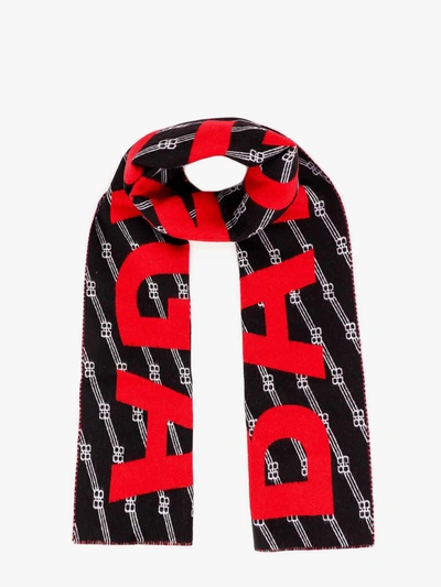 Balenciaga Licence Macro Scarf In Black And Red