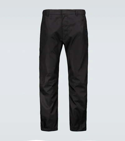 Prada Technical Nylon Trousers In Black
