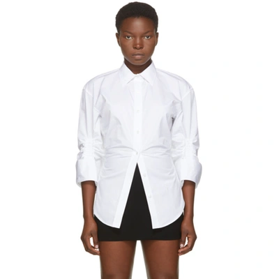 Alexander Wang White Oversized Cinched Waist Shirt In 100 White