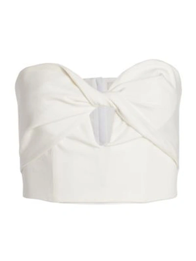 Amur Arianna Keyhole Strapless Cropped Top In White