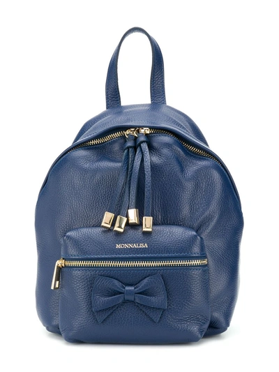 Monnalisa Kids' Bow-detail Backpack In Blue