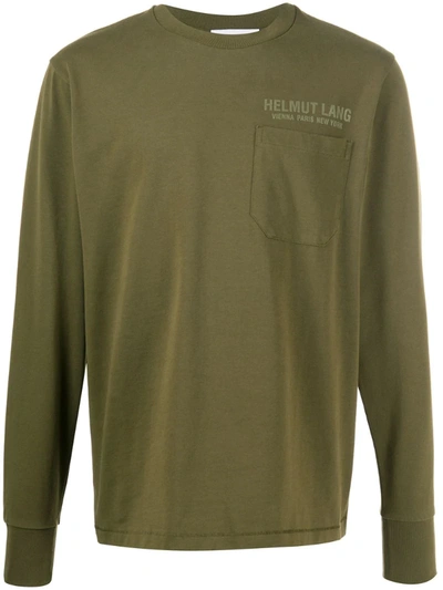 Helmut Lang Long Sleeved T-shirt In Green