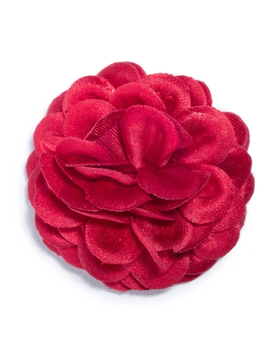 Hook + Albert Hook And Albert Large Lapel Flower In Red