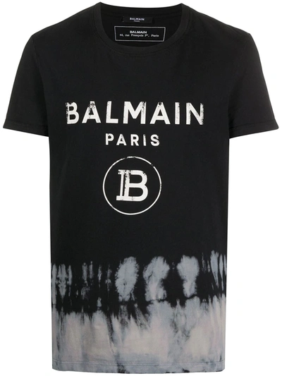Balmain Abstract Print Logo T-shirt In Black