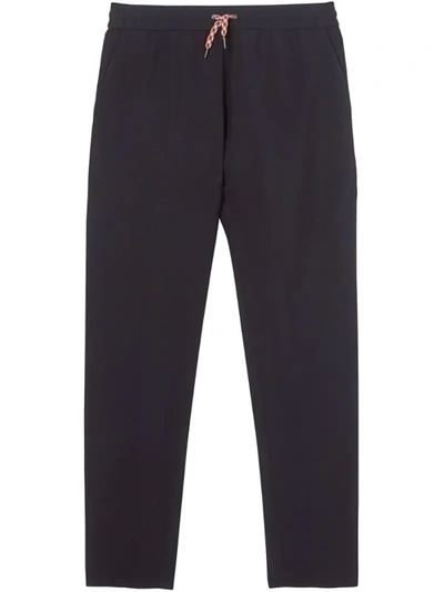 Burberry Stripe Trim Track Trousers In Blue