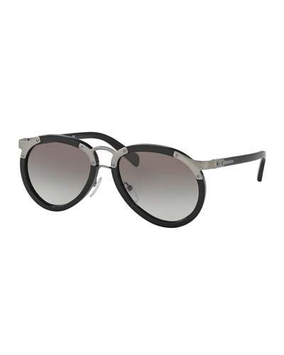 Prada Redux Men's Pilot Sunglasses, Black | ModeSens