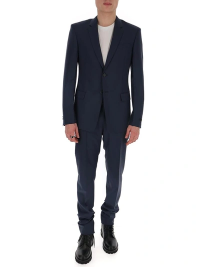 Prada Single Breasted Tailored Suit In Blue