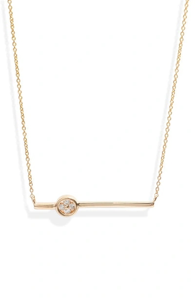 Dana Rebecca Designs Styra Reese Quatrefoil Diamond Bar Pendant Necklace In Yellow Gold