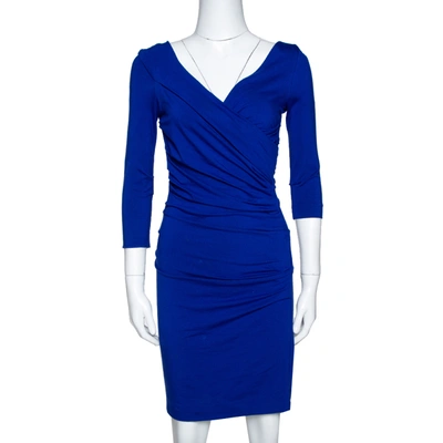 Pre-owned Diane Von Furstenberg Cobalt Blue Jersey Bentley Short Dress P