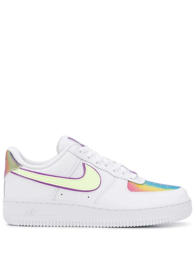 Nike Air Force 1 '07 Sneakers In White Green And Purple