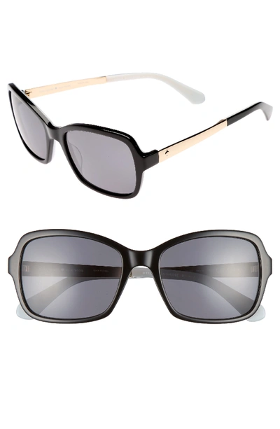 Kate Spade Annjanette 55mm Polarized Sunglasses - Black