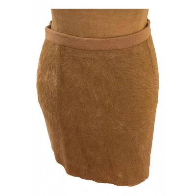 Pre-owned Sonia Rykiel Wool Mini Skirt In Camel