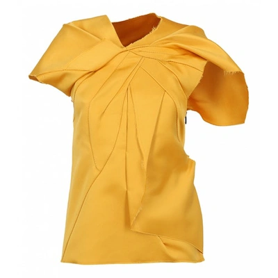 Pre-owned Bottega Veneta Yellow Silk  Top