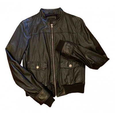 Pre-owned Pinko Black Leather Jacket