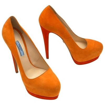 Pre-owned Prada Heels In Orange