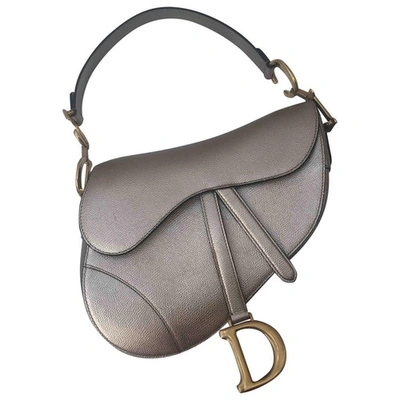 Pre-owned Dior Saddle Gold Leather Handbag