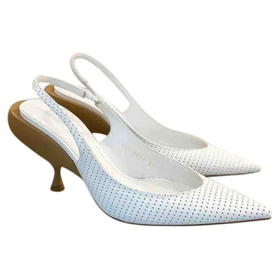 Pre-owned Maison Margiela White Leather Heels