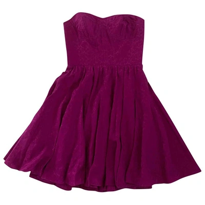 Pre-owned Rebecca Taylor Silk Mini Dress In Purple