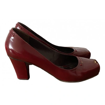 Pre-owned Marc Jacobs Leather Heels In Burgundy