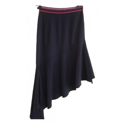 Pre-owned Milly Wool Mid-length Skirt In Blue