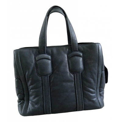 Pre-owned Max Mara Blue Leather Handbag