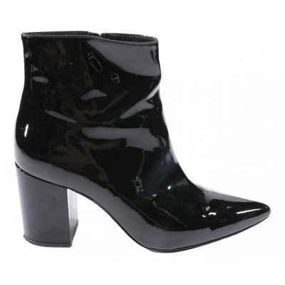 Pre-owned Anine Bing Leather Ankle Boots In Black