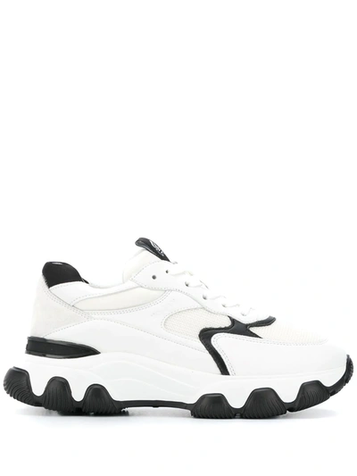 Hogan Logo-patch Lace-up Sneakers In White