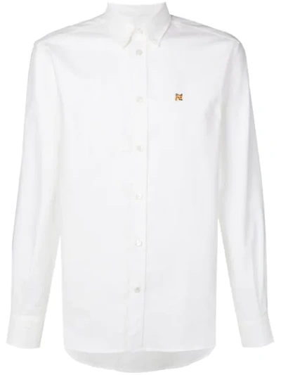 Maison Kitsuné Embroidered Logo Shirt In White