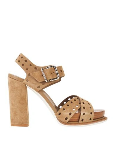 Tod's Sandals In Khaki