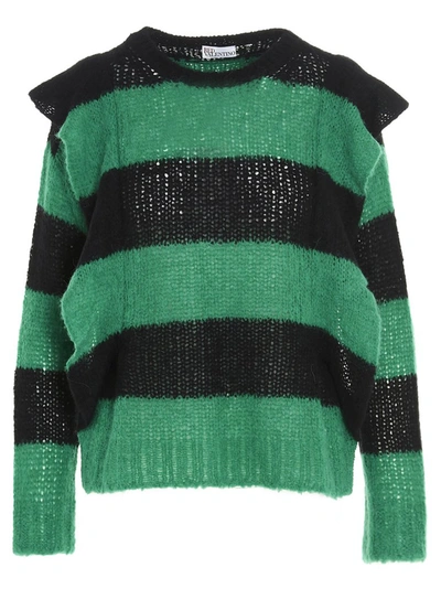 Red Valentino Sweater  Sweater In Mixed Alpaca And Wool With Bands In Green